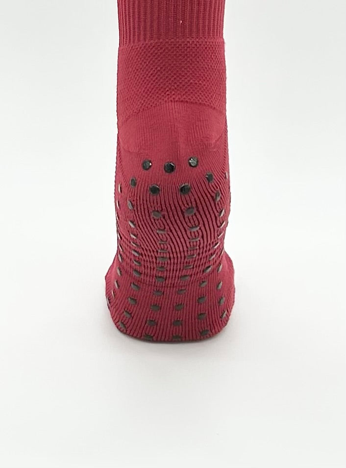 Knee High Maroon Grip Socks
