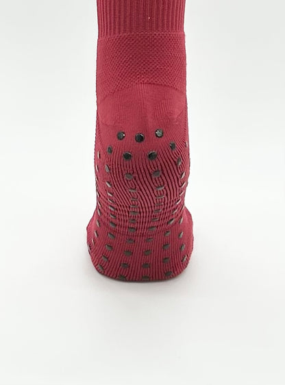 Knee High Maroon Grip Socks