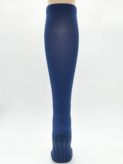 Knee High Navy Blue Grip Socks