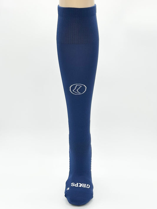 Knee High Navy Blue Grip Socks