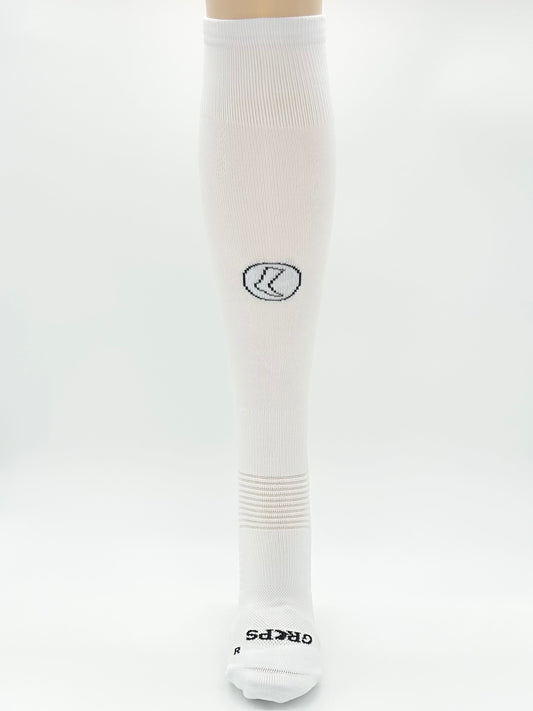Knee High White Grip Socks